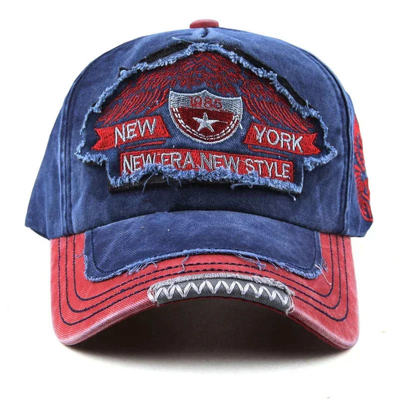 Unisex Washed Cotton Peaked Cap Fashion Letters Adjustable Snapback Baseball Caps Trucker Hat Bonnet
