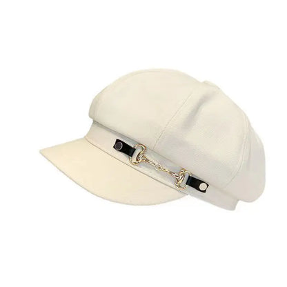 Japanese Retro Berets, Large Head Circumferences, Black And White Caps