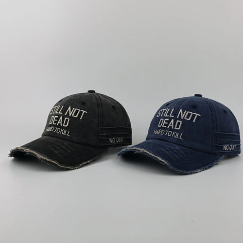 Embroidered Baseball Cap Distressed Washed Cotton