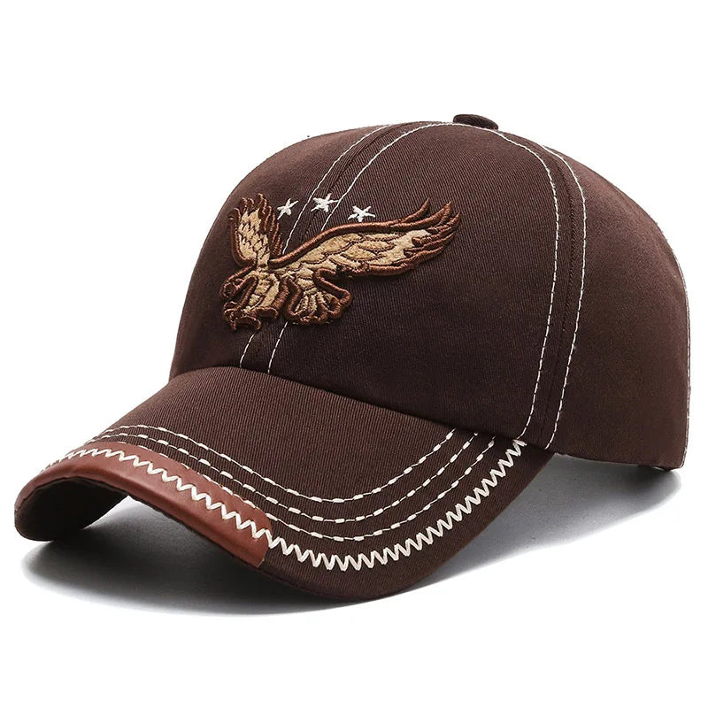 Hats Men And Women Four-Season Shade Baseball Cap Eagle Embroidery Korean Version