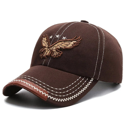 Hats Men And Women Four-Season Shade Baseball Cap Eagle Embroidery Korean Version
