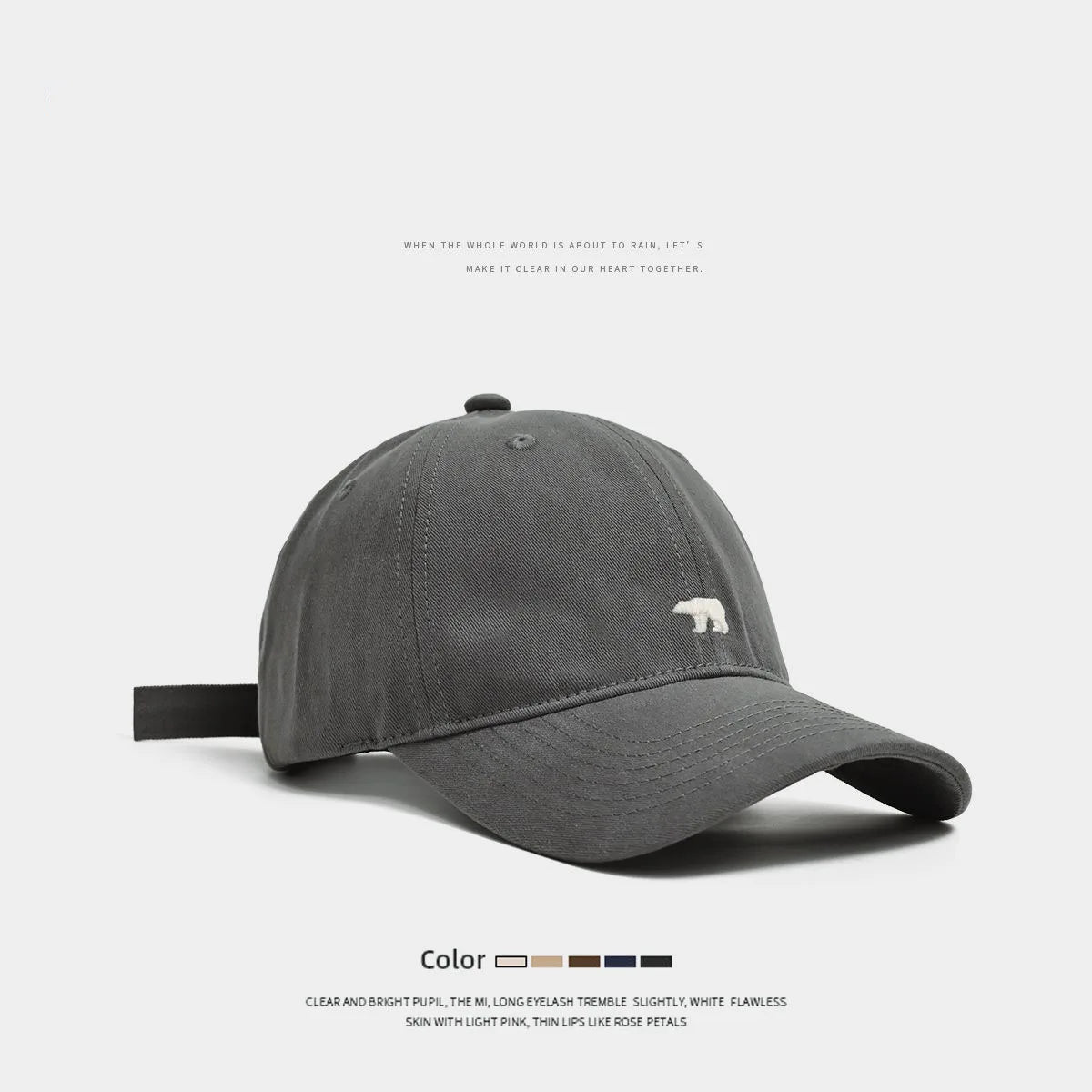 Stylish Bear Embroidered Baseball Cap Sun Protective Breathable Adjustable Ideal Casual Hat Unisex Baseball Cap