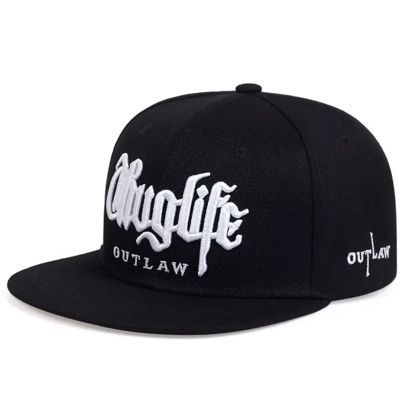 1 Pcs Fashion Fastball Cap Thug Life Embroidery Hip Hop Snapback Hat Adult