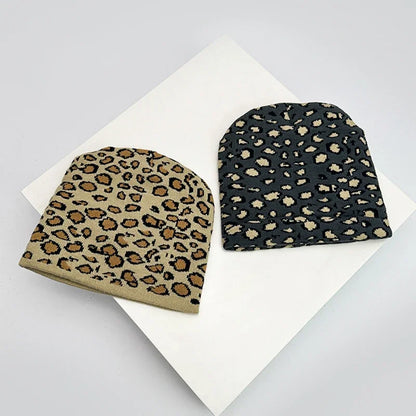 Autumn And Winter Leopard Speckles Wool Knitted Hats