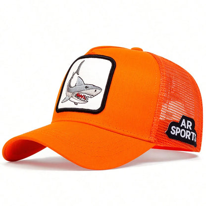 Unisex Shark Patch Embroidery Baseball Net Caps Spring Summer
