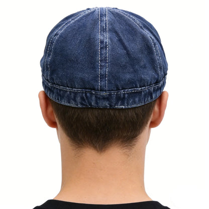 Short Brim Full Closed Soft Top Denim Fitted Caps Hats