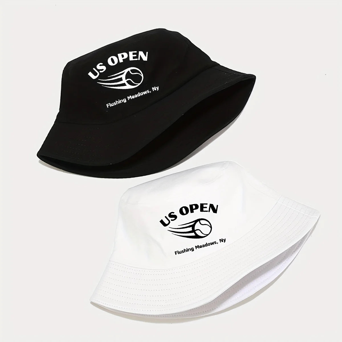 1pc US Open Printed Bucket Hat Sporty Style, Breathable, Foldable, Woven, for Men & Women, Outdoor, Vacation