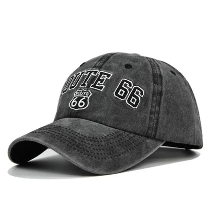 ROUTE 66 Letter Embroidered Baseball Cap Fashion Cotton Snapback Hat Hip Hop Caps Outdoor Hats