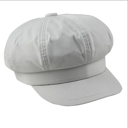 Oversize 62cm Canvas Leather Newsboy Cap