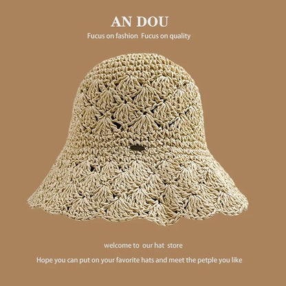 Japanese Spring/Summer Solid Color Lace Show Face Small Bucket Hat