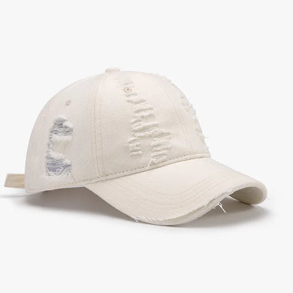 Ripped Soft-Top Panel Color-Block Personalized Washed Men's Baseball Cap