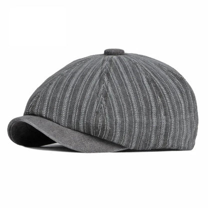 Striped Washed Denim Hats For Men Boinas Newsboy Caps