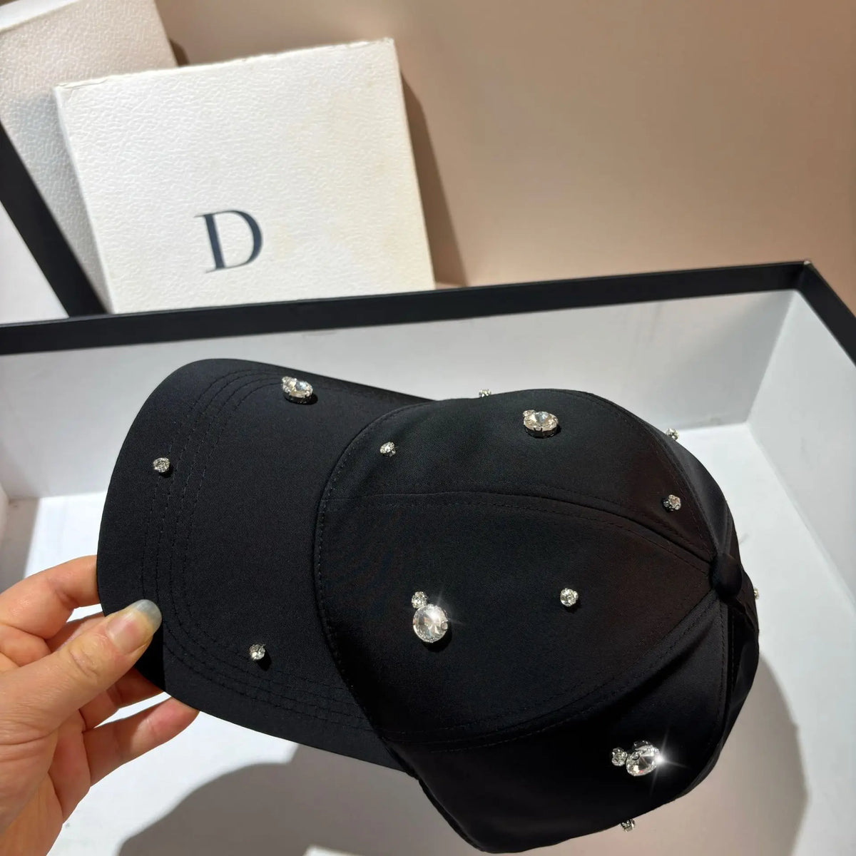 French Parisian Niche Luxury Rhinestone Trend Baseball Cap