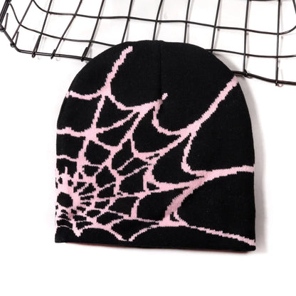 Knitting Spider Web Design Hat Skullies Beanies
