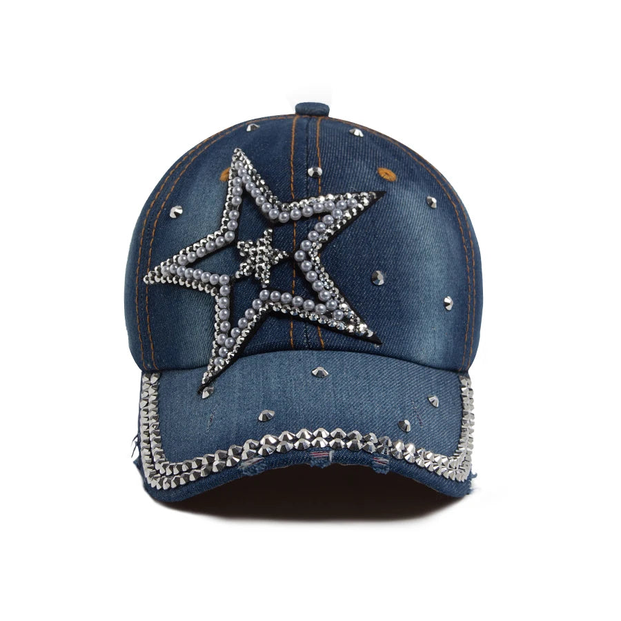 Shiny Rhinestone Women's Baseball Cap