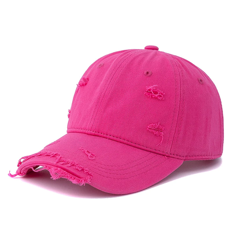 Washed Cotton Retro Distressed Style Cap Baseball Cap Women