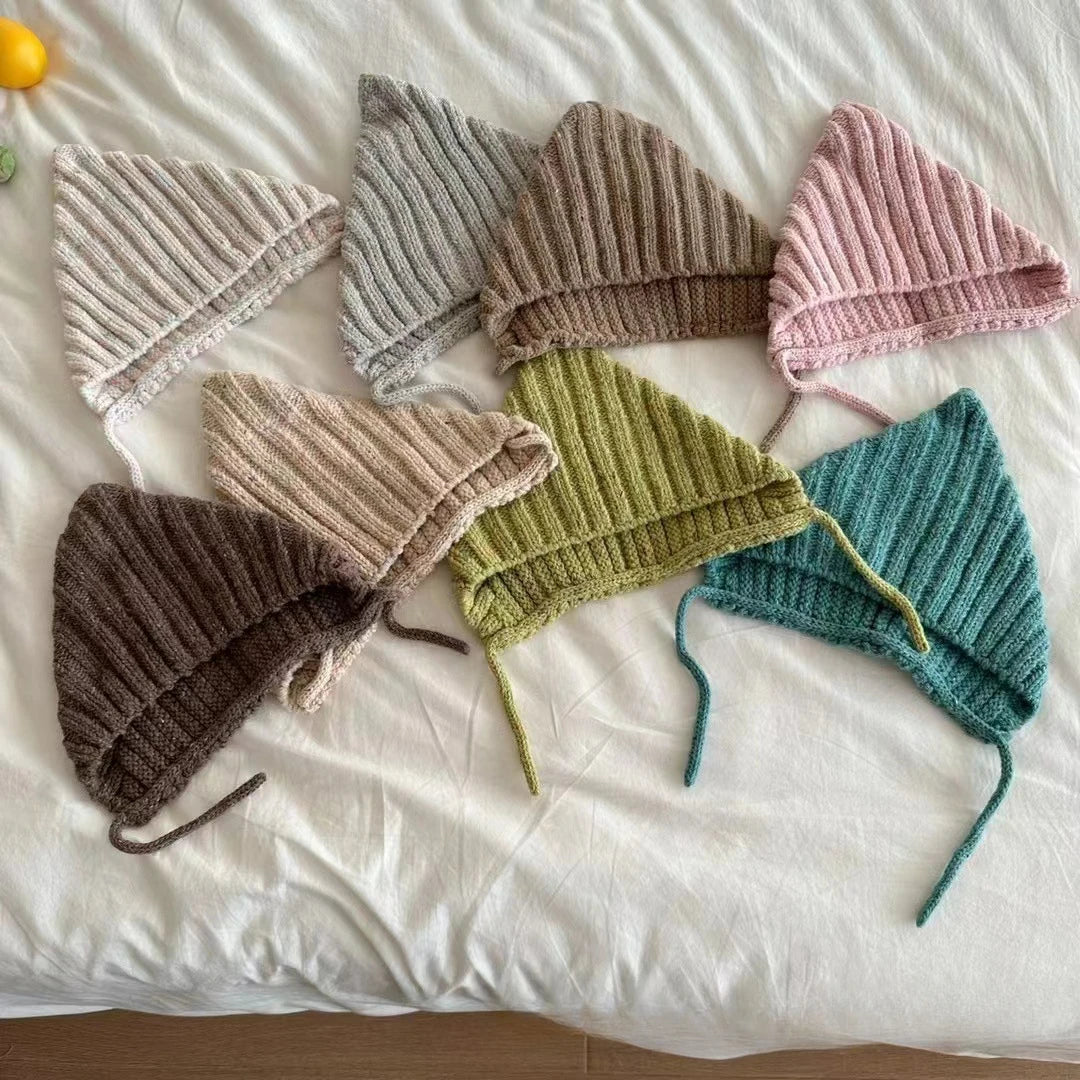 Fall Winter Baby Ear Protection Hat Children Crochet Bonnet