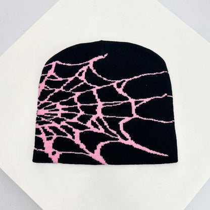 Y2K Web Wool Knitted Hats Hip Hop Warm Gothic Retro
