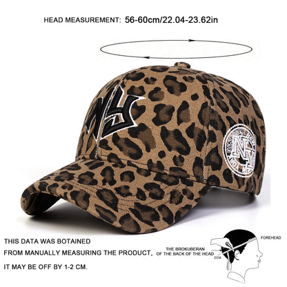 Unisex NY Embroidery Leopard Print Baseball Caps