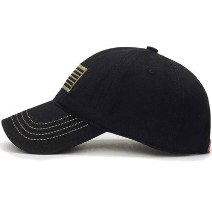 American Flag Embroidered Cotton Adjustable Soft Top Baseball Cap