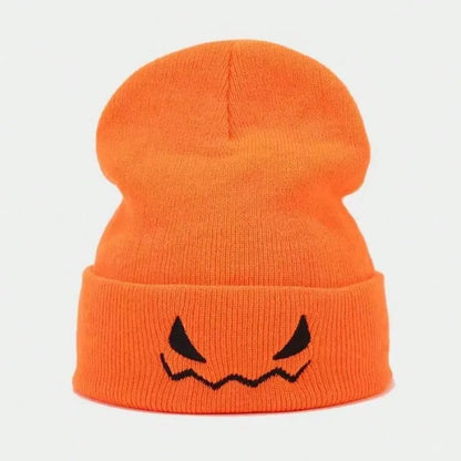 Unisex Winter Warm Skull Embroidery Knit Beanie Hat