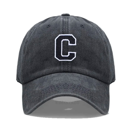 Initial Letter A-Z Embroider Baseball Cap