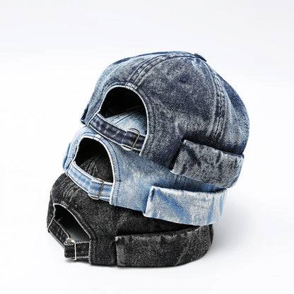 Denim Docker Hat Fashion Brimless Beanie Hat