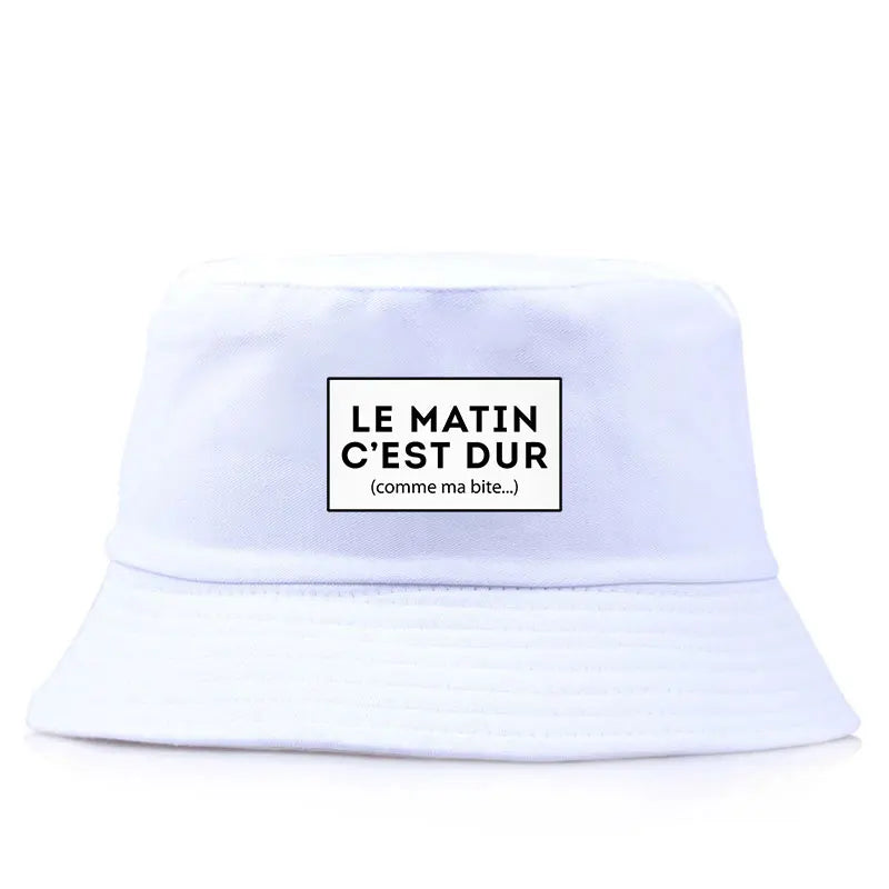 Le Matin C’est Dur Comme Ma Bite Reversible Bucket Hat Adult Funny