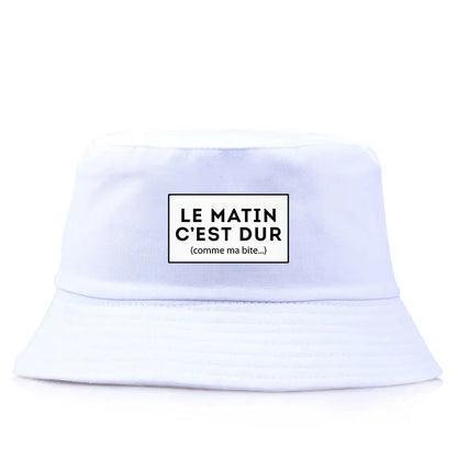 Le Matin C’est Dur Comme Ma Bite Reversible Bucket Hat Adult Funny