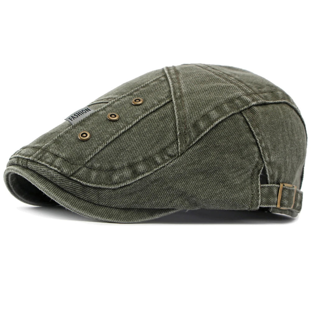 Male Female 100% Cotton Ivy Flat Cap Unisex Spring Adjustable Beret Cap