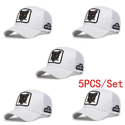 Unisex Panther Embroidery Baseball Net Caps Spring and Summer