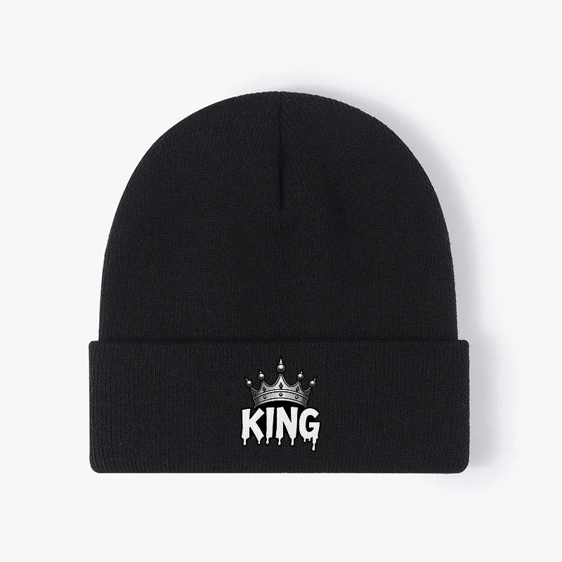 Crown Graphic Beanie Hat Warm Knit Skull Cap