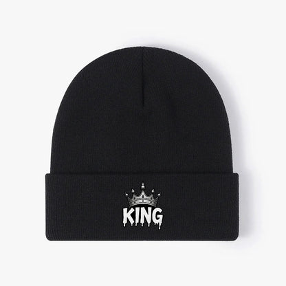 Crown Graphic Beanie Hat Warm Knit Skull Cap