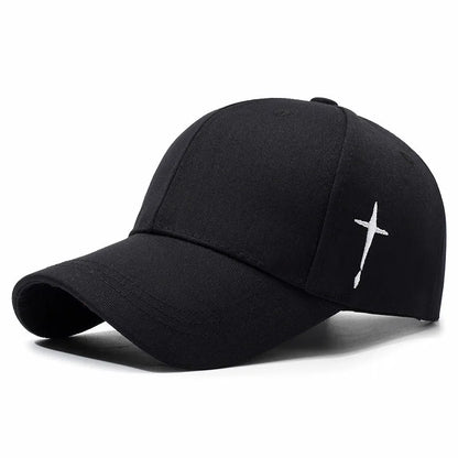 Unisex Simple Cross Water Drop Embroidery Baseball Caps Spring and Autumn