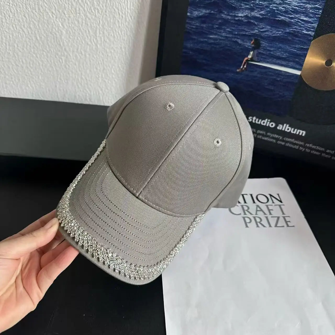 Trendy Women's Rhinestone-Embellished Baseball Cap Spring/Summer