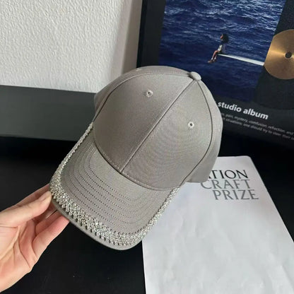 Trendy Women's Rhinestone-Embellished Baseball Cap Spring/Summer