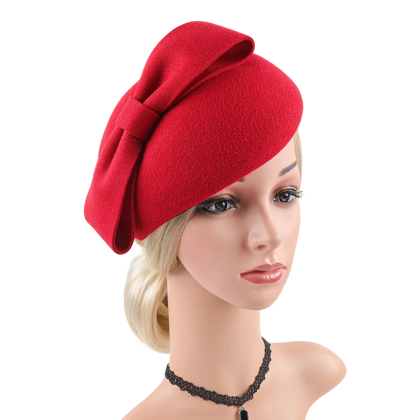 Women's British Retro Floral Wool Beret Fashion Accessory Trendy Banquet Hat