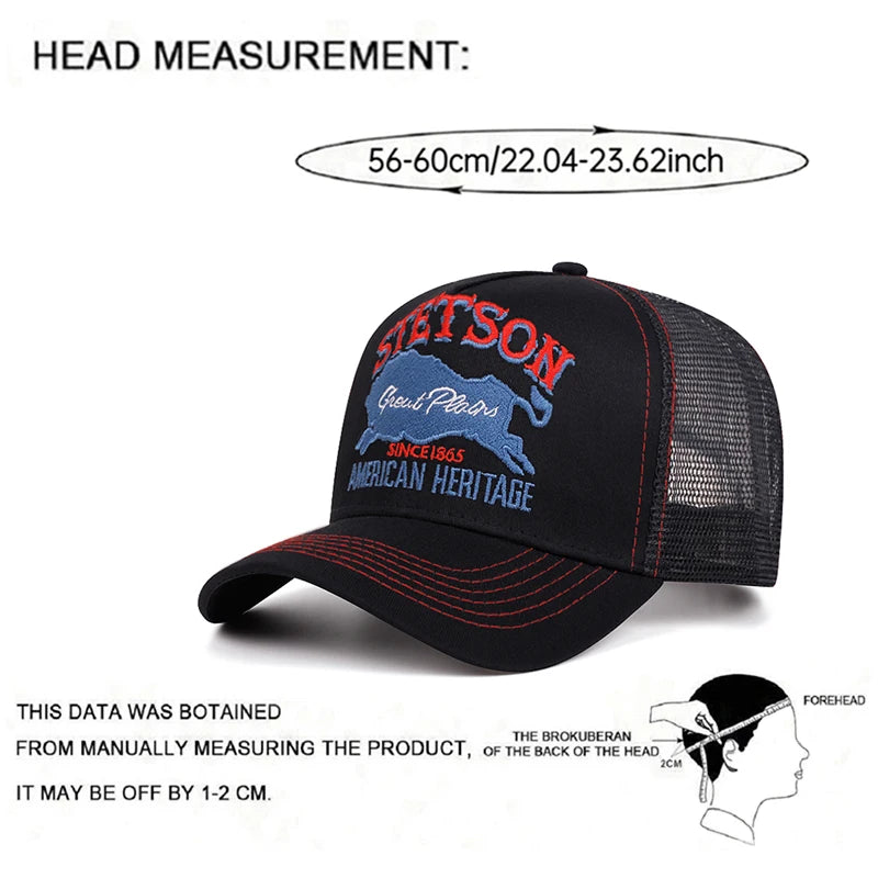 Creative Baseball Hat Station Blue Bull Embroidered Truck Hat Street Hip Hop