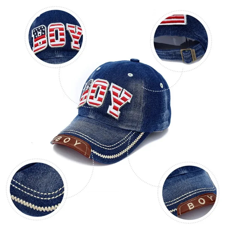 Blue Kids Boys Baseball Cap Summer Toddler Children Dad Hat