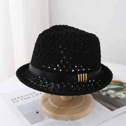 Unisex 90s Retro Bucket Hat Korean Belt Jazz Cap
