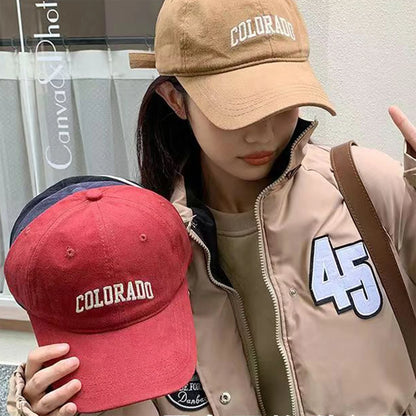 Soft Cotton Baseball Caps Solid Letter Embroidery Men Women