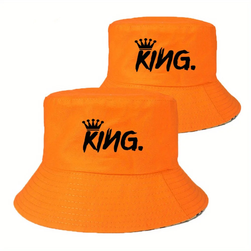 Fashion Fishing Bucket Hat - "King" Print Outdoor Sports Hat