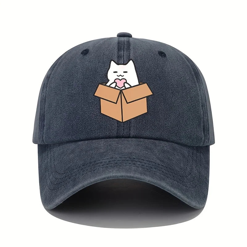 Cute Cat Printed Pattern Baseball Hat Cute Style Men's and Women's