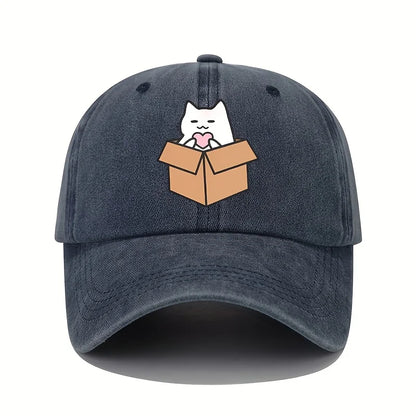 Cute Cat Printed Pattern Baseball Hat Cute Style Men's and Women's