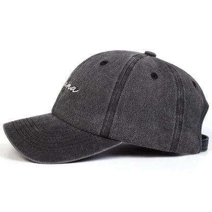Unisex Mama Papa Letter Embroidery Washed Baseball Cap Spring Autumn