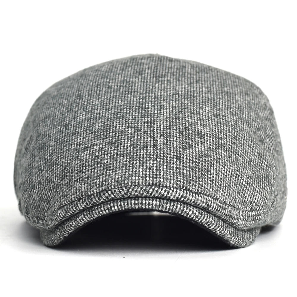 Autumn Winter Thick Warm Newsboy Caps Men Women Soft Beret Hat