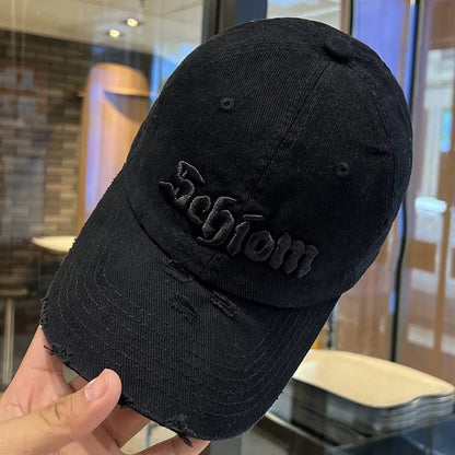Vintage Washed Gradient Baseball Cap for Women
