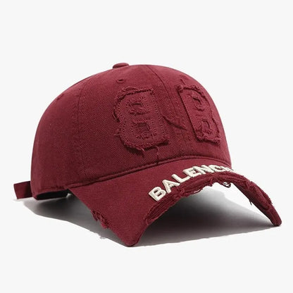 Fashion Denim Baseball Cap Women Men Hats Vintage Distressed Letters Embroidered