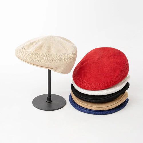 2026 Summer Big Size Mesh Breathable Knitted Berets