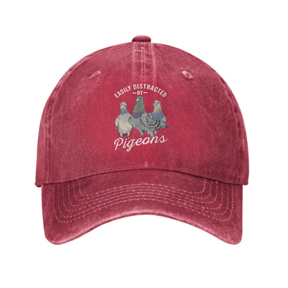 Easily Distracted By Pigeons Pigeon Lover Sun Baseball Cap